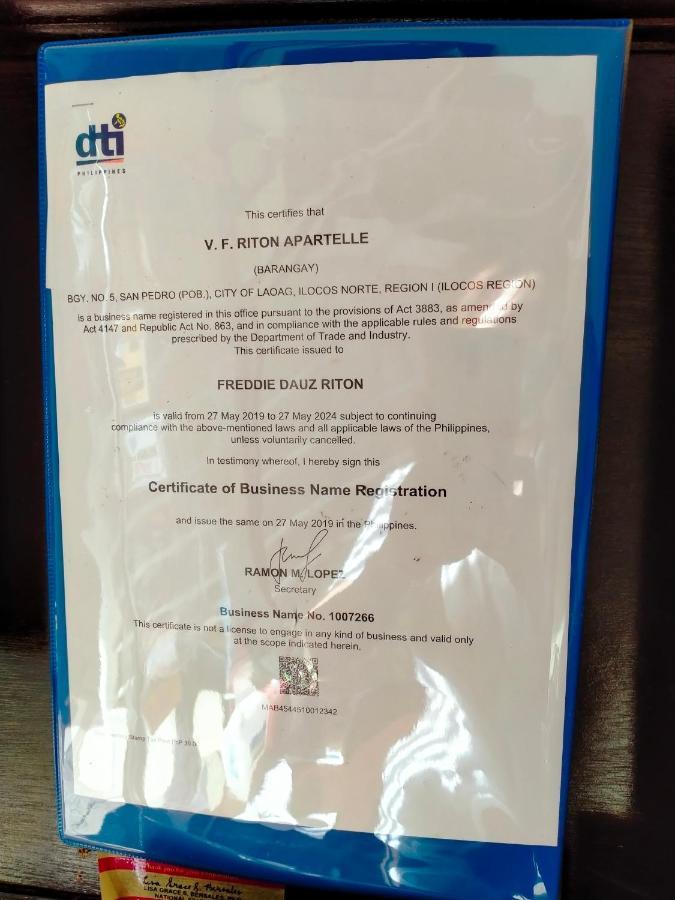 V.F. Riton Apartelle Лаоаг Экстерьер фото